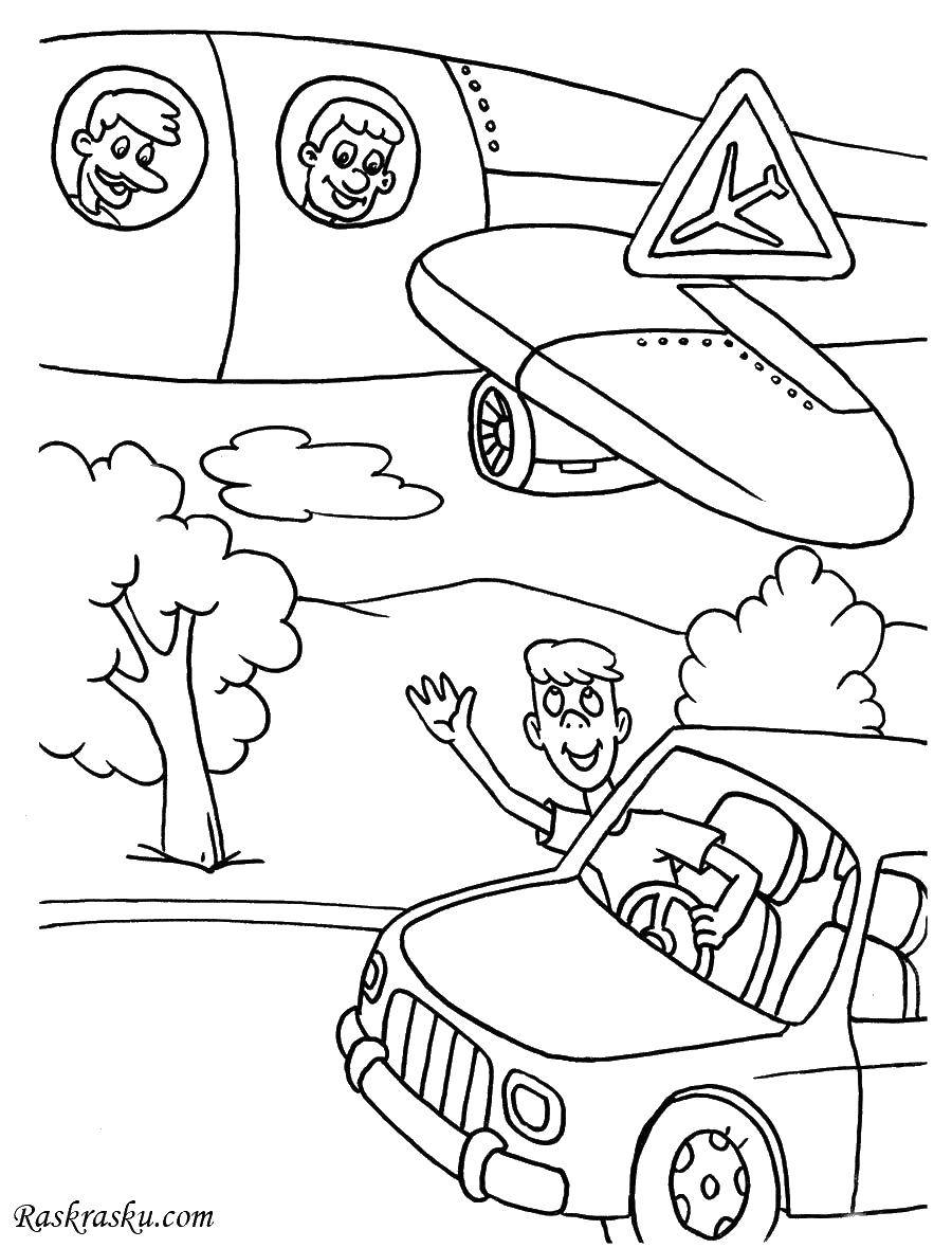 Coloring Accompanies aircraft. Category the planes. Tags:  Plane.