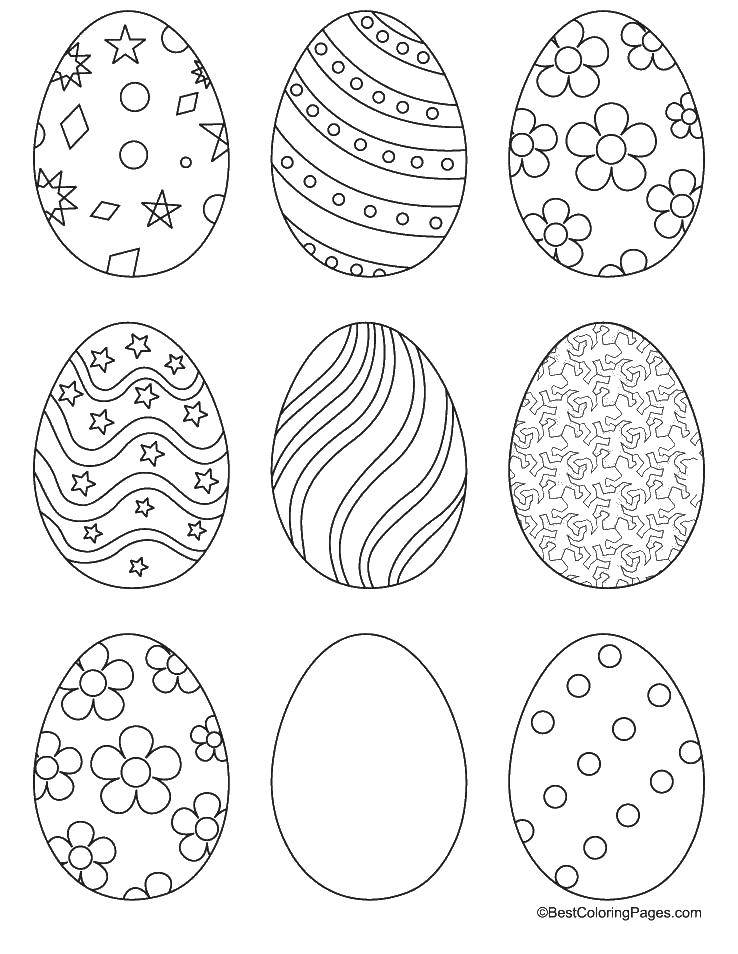 Название: Раскраска Разные яйца с узорчиками. Категория: Узоры для раскрашивания яиц. Теги: узоры, яйца, декор яиц.