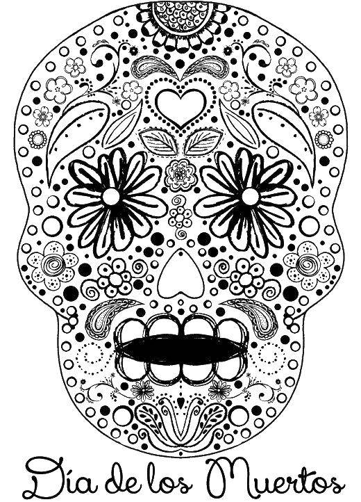 Coloring Images of the skull. Category Skull. Tags:  Skull, patterns.