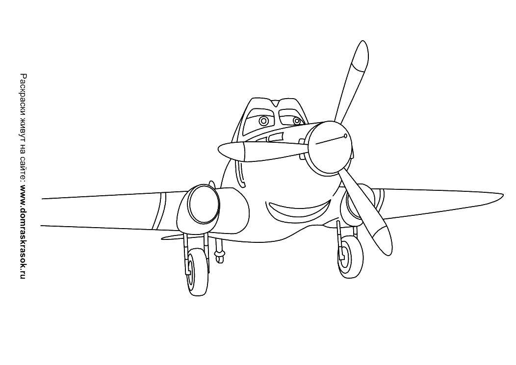 Название: Раскраска Самолет из тачек. Категория: Тачки. Теги: Тачки, самолеты, мультфильмы.