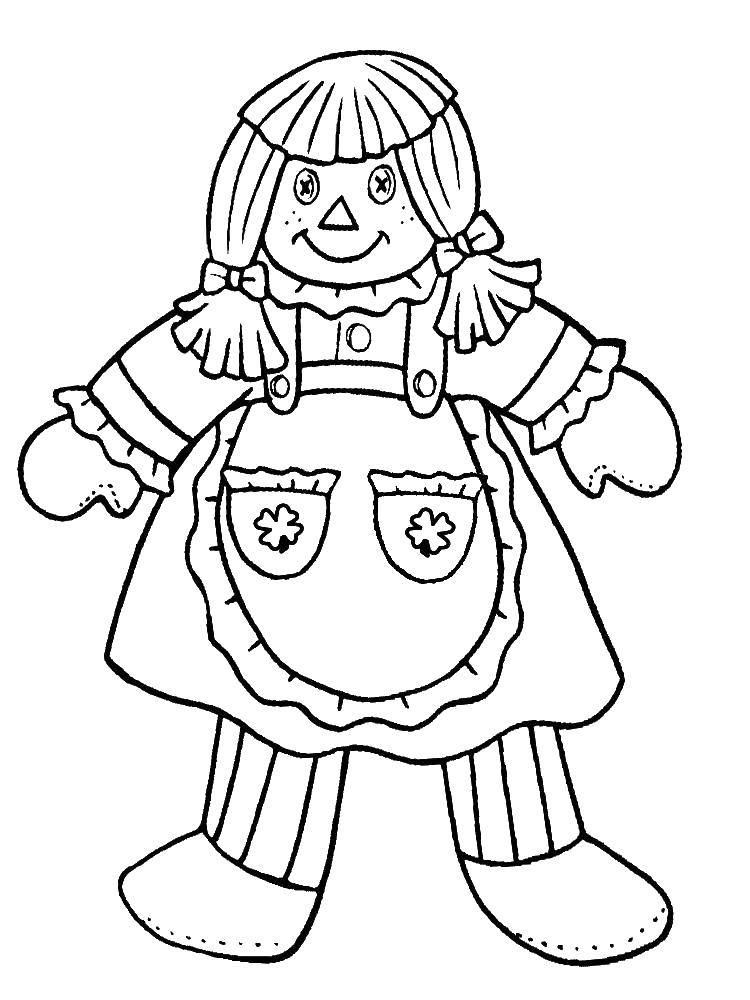 Coloring Rag doll. Category coloring. Tags:  Doll, fashionista, fashion.