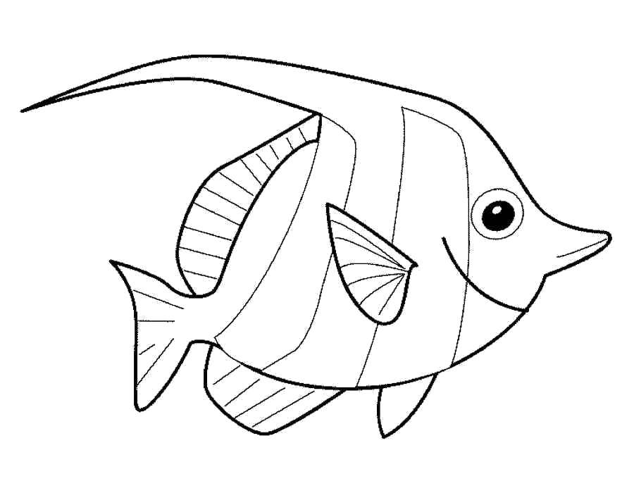 Название: Раскраска Улыбающаяся рыбка. Категория: рыбы. Теги: Подводный мир, рыба.