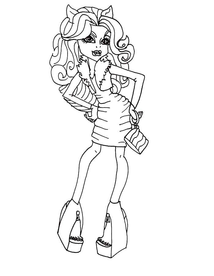 Coloring Vampire monster high. Category monster high. Tags:  Monster high, doll, cartoon.