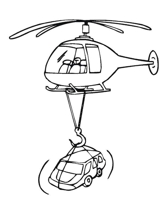 Название: Раскраска Вертолет с самолетом. Категория: самолеты. Теги: самолет, вертолет.