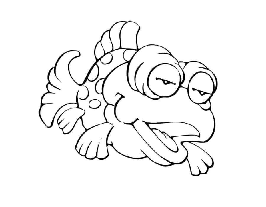 Название: Раскраска Веселая рыбка. Категория: рыбы. Теги: Подводный мир, рыба.