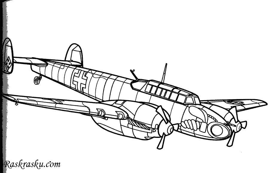 Coloring Military aircraft in action. Category coloring. Tags:  Aircraft, fighter.