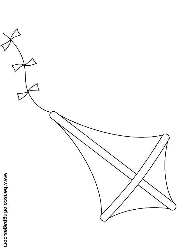 Coloring Kite. Category a kite. Tags:  games, toys, kite.