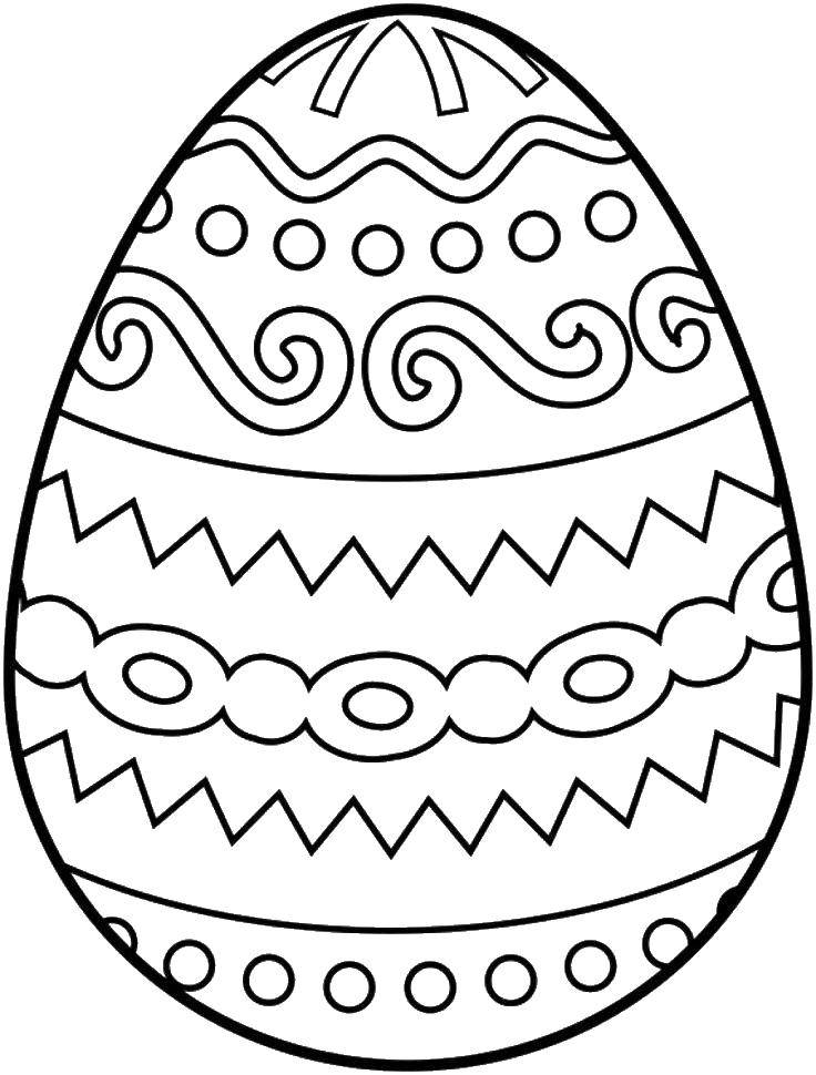 Название: Раскраска Яйцо разукрашенное разными узорами. Категория: Узоры для раскрашивания яиц. Теги: яйца, узоры.