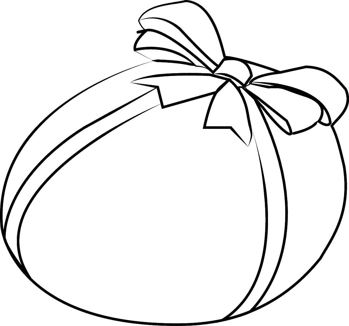 Coloring Egg with bow. Category Patterns for coloring eggs. Tags:  eggs, bow.
