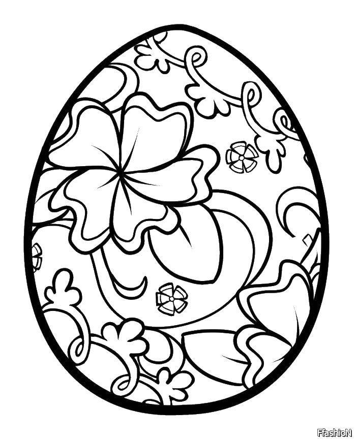 Название: Раскраска Яйцо в цветочек. Категория: Узоры для раскрашивания яиц. Теги: узоры, яйца, цветочки.