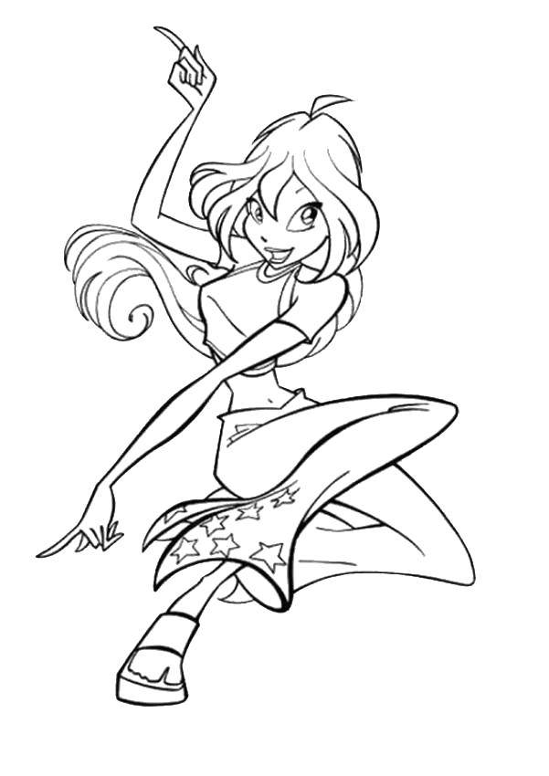 Coloring Bloom in cool jeans. Category Winx. Tags:  Character cartoon, Winx.