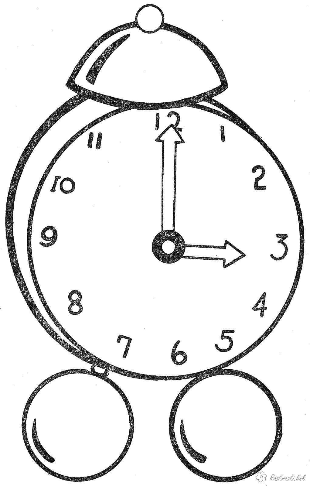 Название: Раскраска Будильник. Категория: Часы. Теги: часы, будильник.
