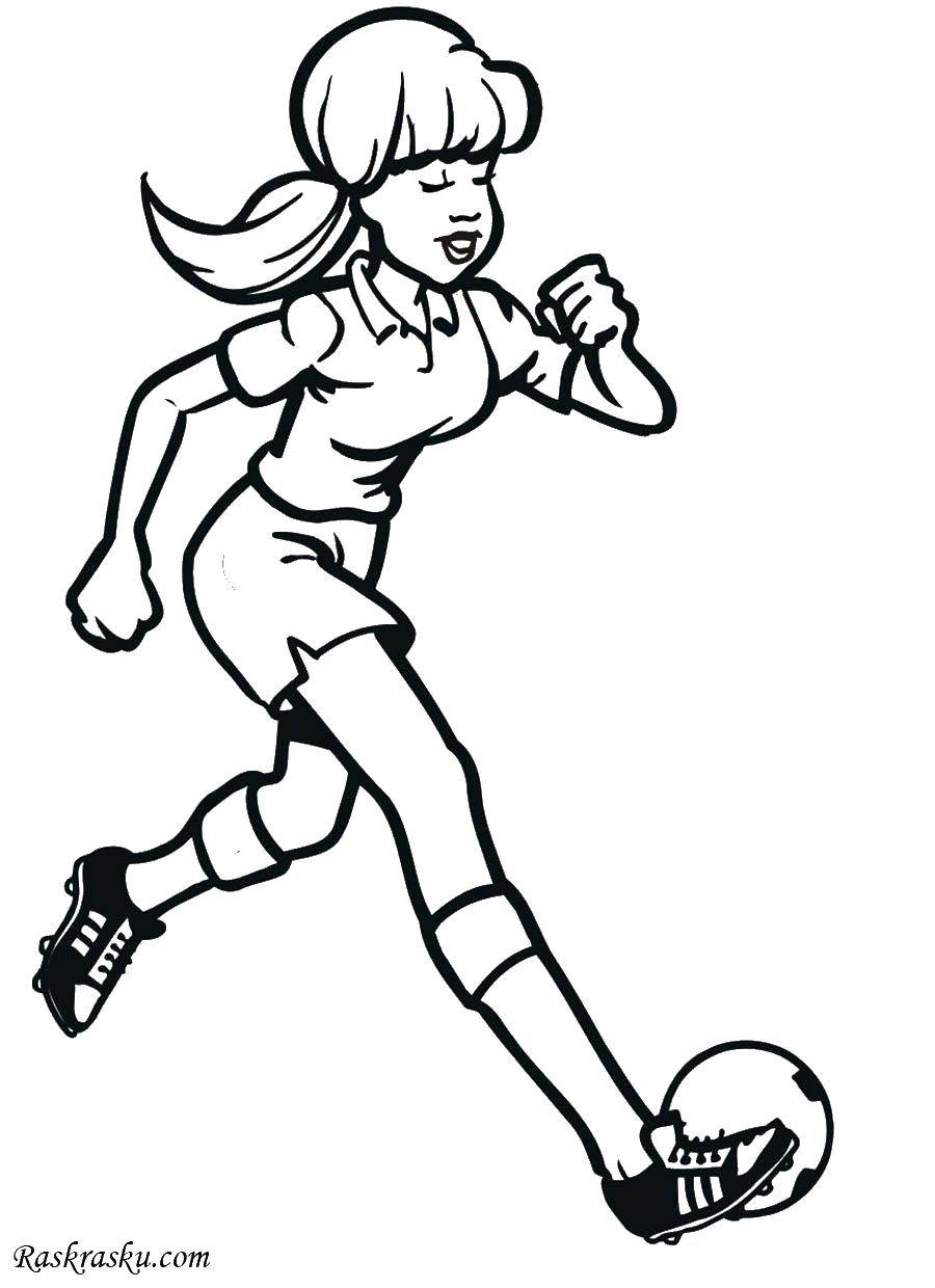 Coloring The girl with the ball. Category sports. Tags:  sports, girl, ball.