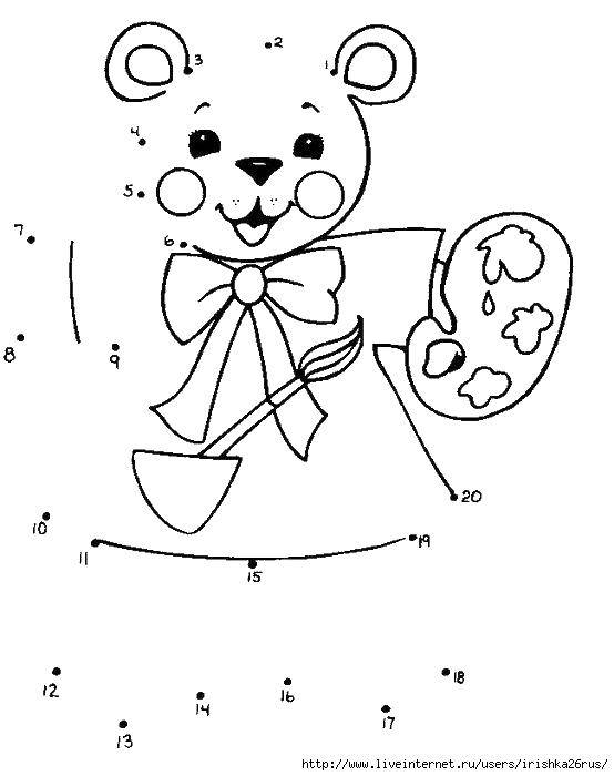 Coloring Doris bear by the numbers. Category paint by numbers. Tags:  the figures, Doris bear.