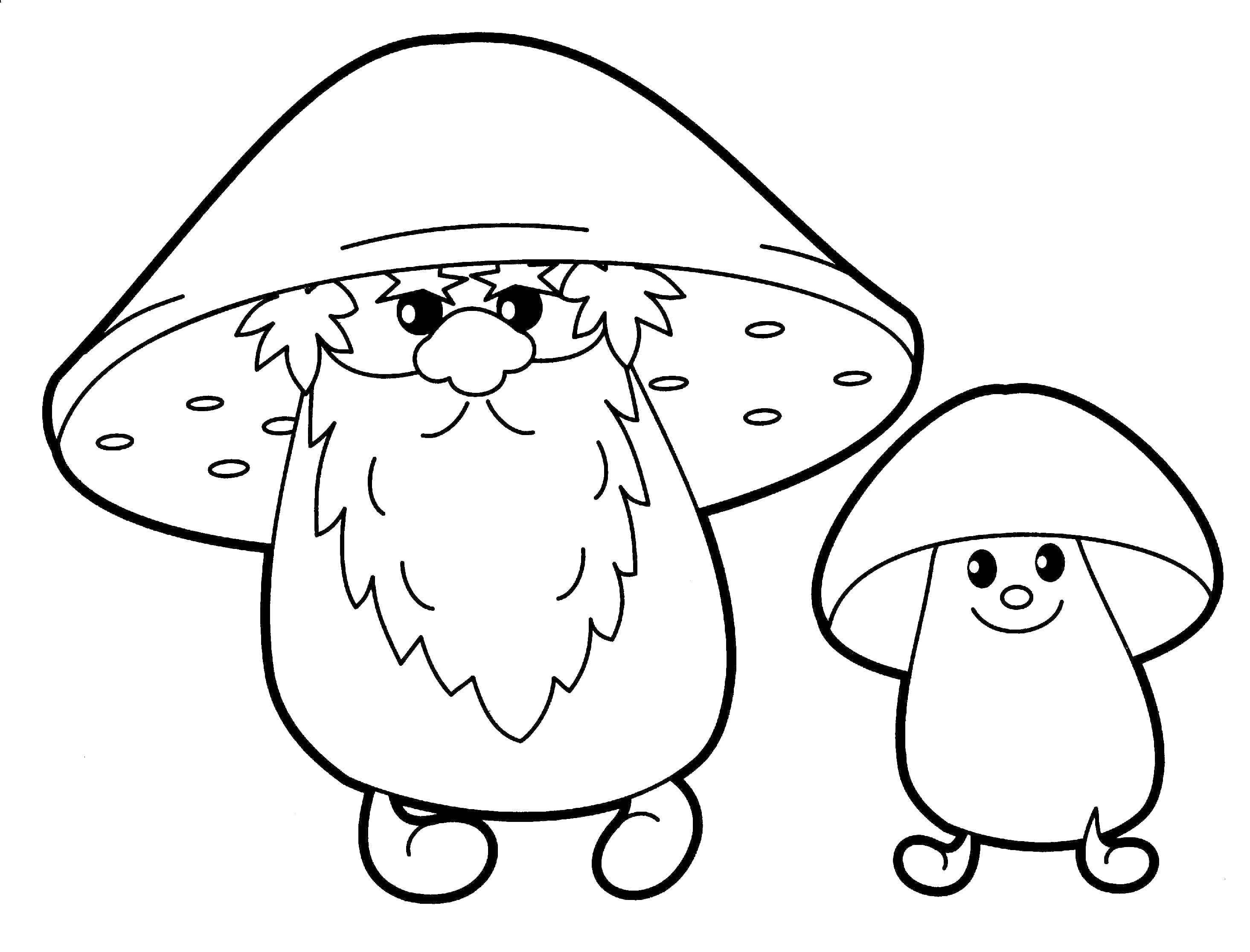 Название: Раскраска Два грибочка. Категория: грибы. Теги: грибы, еда, два.