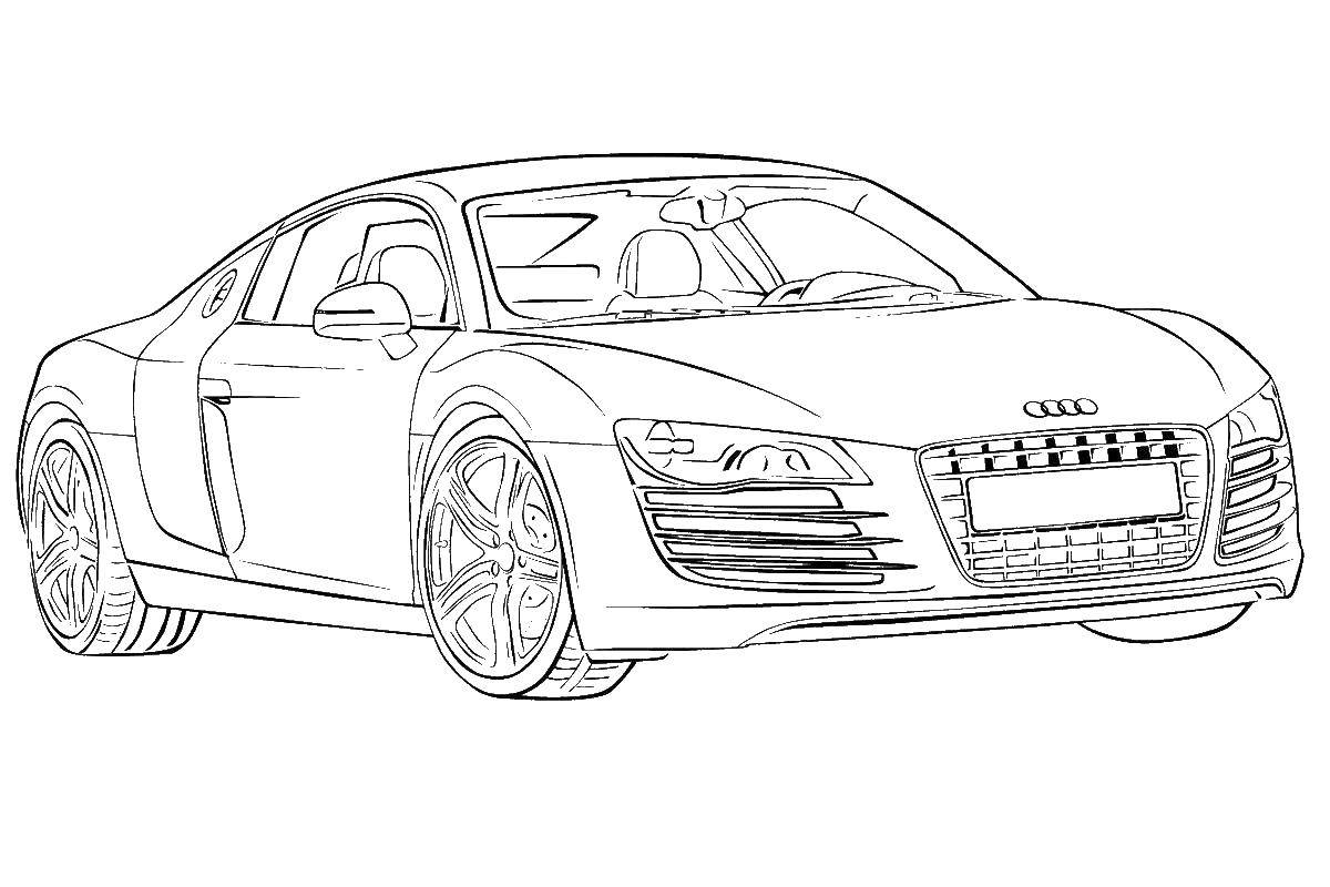 Coloring Racing car Audi. Category machine . Tags:  cars, car, Audi.