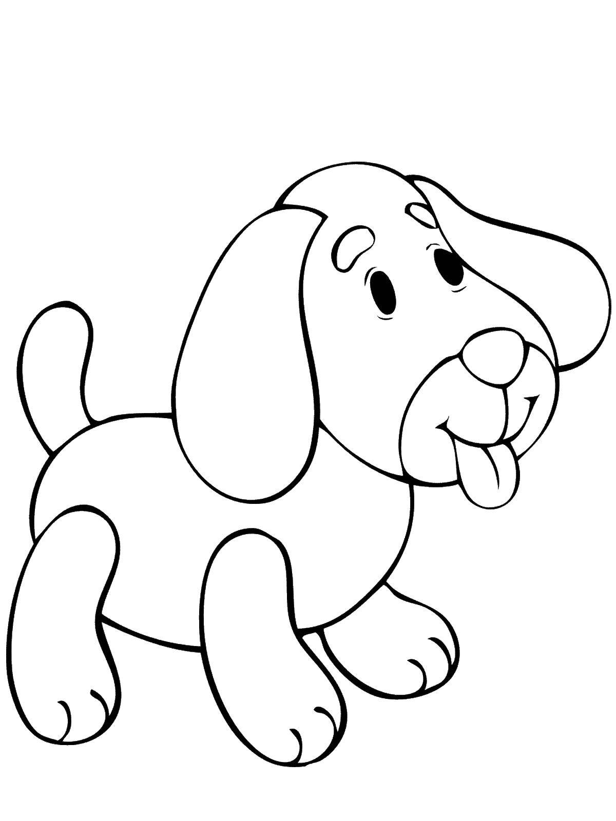 Название: Раскраска Игрушка собачка. Категория: игрушки. Теги: собака, хвост, уши, язык.