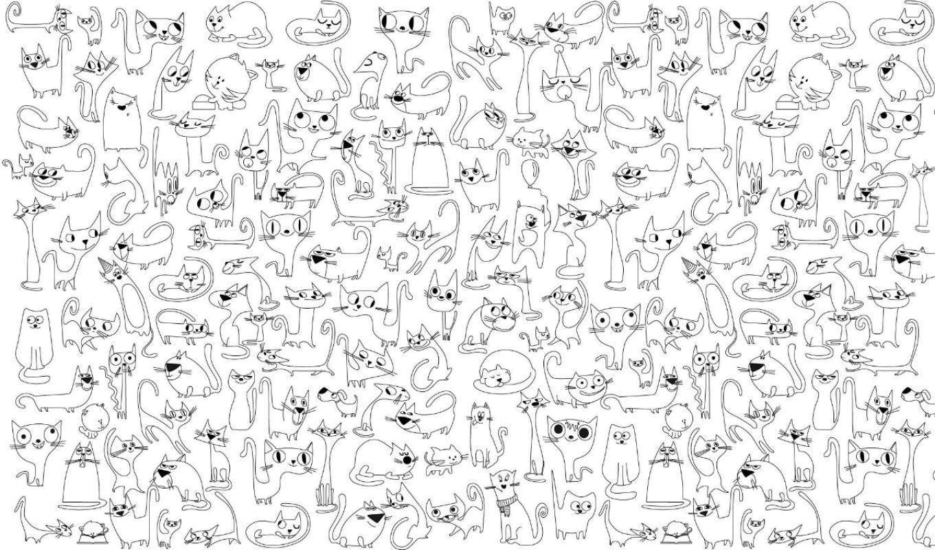 Название: Раскраска Картинка из маленьких котиков. Категория: котики. Теги: картинка, котики.