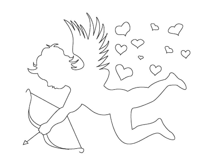 Coloring Outline Cupid. Category Valentines day. Tags:  Valentines day, love, Cupid.