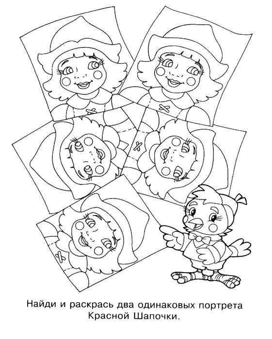 Coloring Little red riding hood. Category coloring find the letter. Tags:  little red riding hood, chicken little.