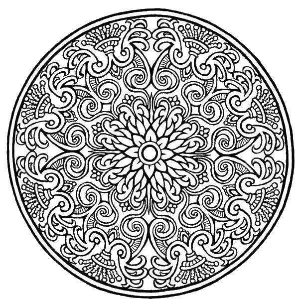 Coloring A circle with patterns inside. Category coloring antistress. Tags:  Patterns, flower.