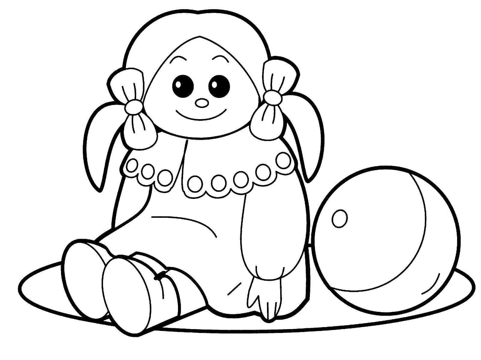 Coloring Doll with ball toy. Category toys. Tags:  toys, kids.