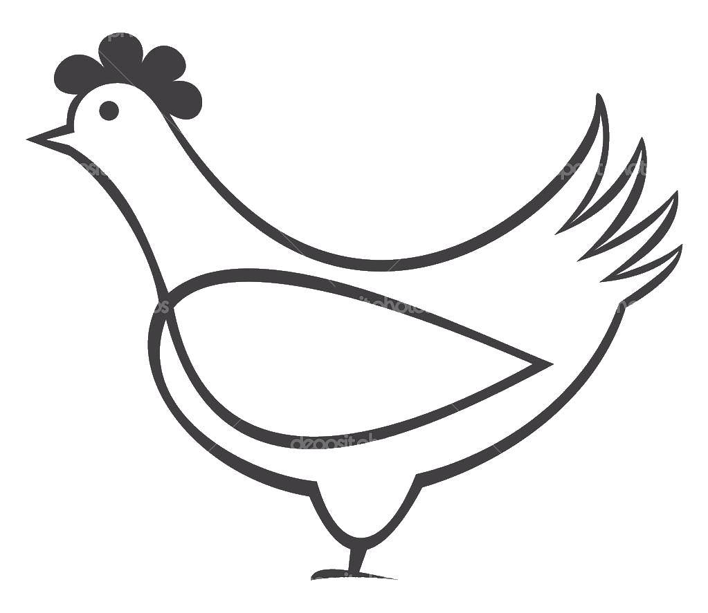 Название: Раскраска Курочка. Категория: Контуры для вырезания птиц. Теги: контуры, курица, курочка.