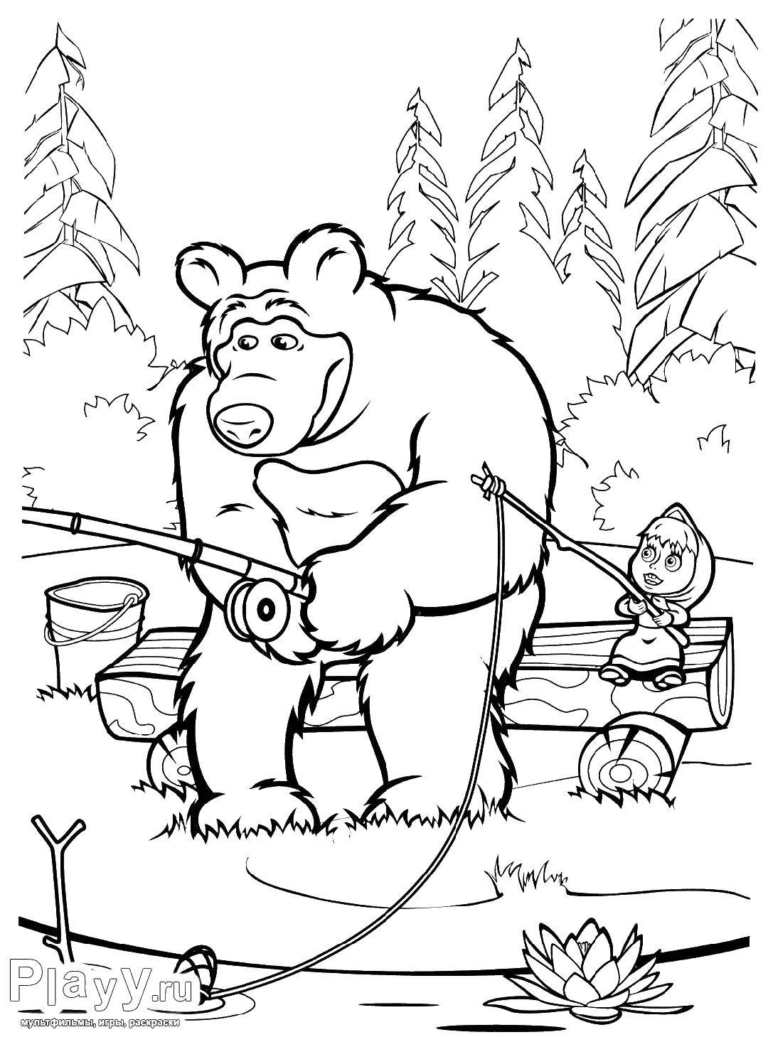 Книжка для игры в ванной «Изучаем формы» водная раскраска Маша и Медведь