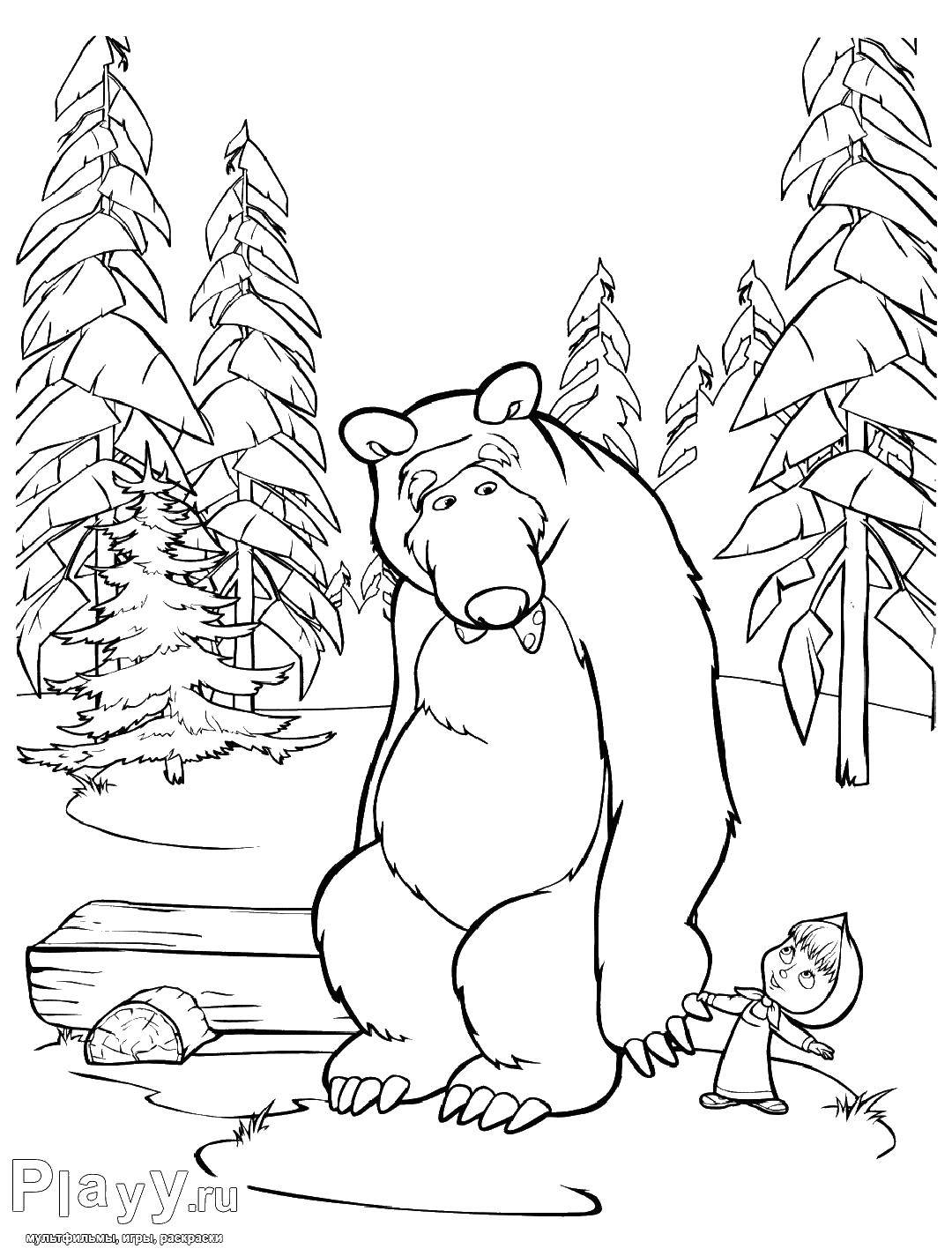 Coloring Masha loves the bear. Category Masha and the bear. Tags:  Cartoon character.