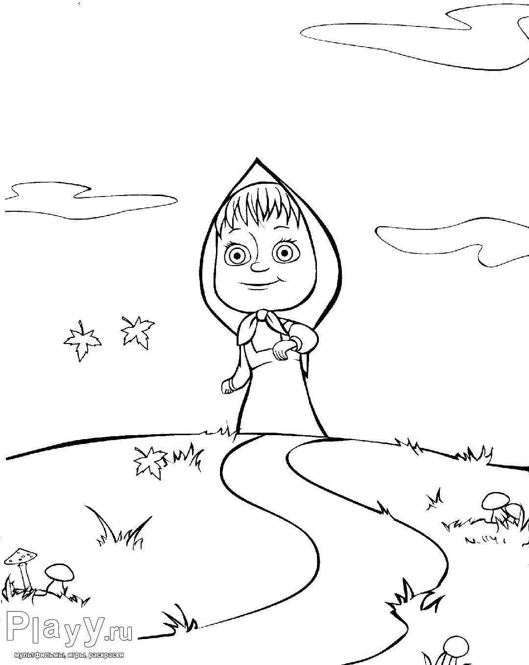 Coloring Masha on the tropic. Category Masha and the bear. Tags:  Masha and the bear, cartoons, tales, Mary.