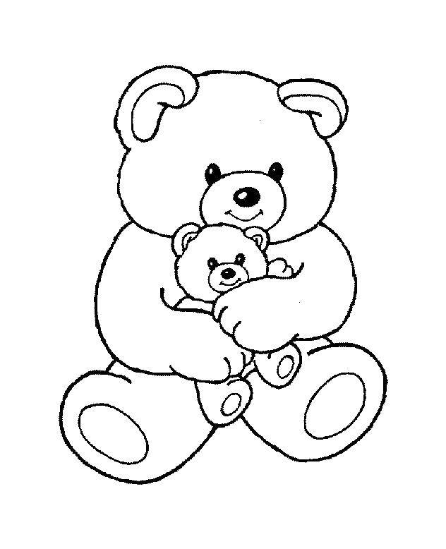 Название: Раскраска Мишка с медвежонком. Категория: игрушки. Теги: медведь, игрушка, медвежонок.