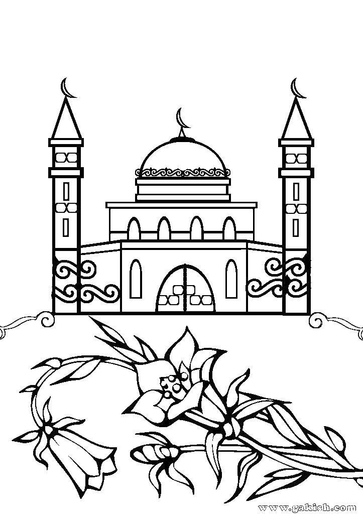 Coloring Muslim mosque. Category religion. Tags:  religion, Islam, Mosque.