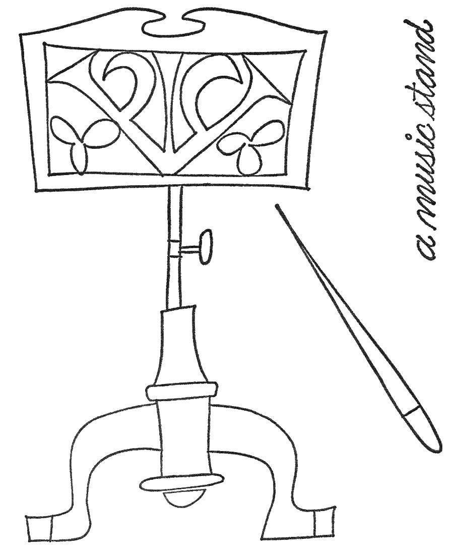 Coloring Music stand. Category music. Tags:  music, music stand.