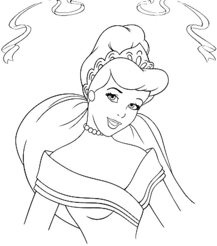 Coloring Princess Cinderella. Category Princess. Tags:  princesses, cartoons, fairy tales.