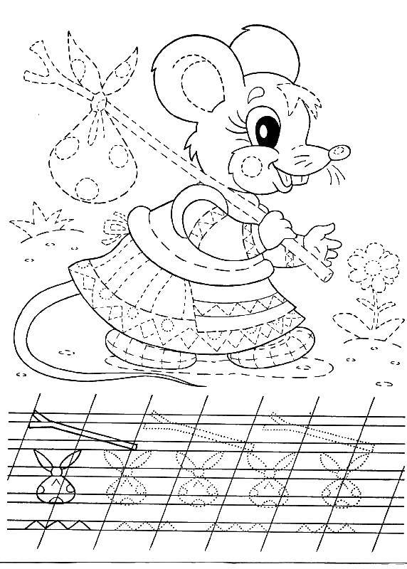Coloring Recipe mouse. Category tracing. Tags:  tracing, mouse.