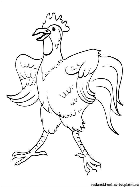 Coloring Drawing happy cock. Category Pets allowed. Tags:  The cock.