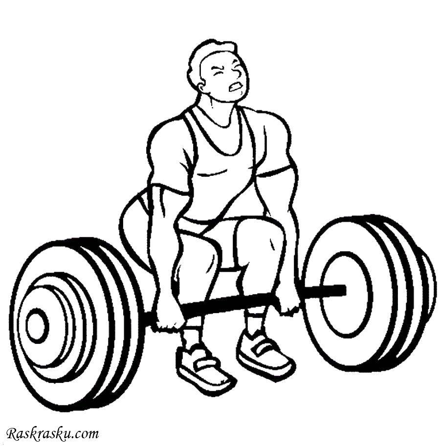 Coloring Weightlifter raises the bar. Category sports. Tags:  sports, weightlifter, barbell.