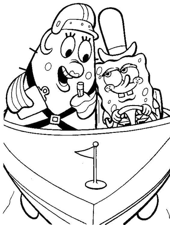 Coloring Spongebob and Mrs puff. Category Spongebob. Tags:  cartoon, spongebob, Mrs. Puff.
