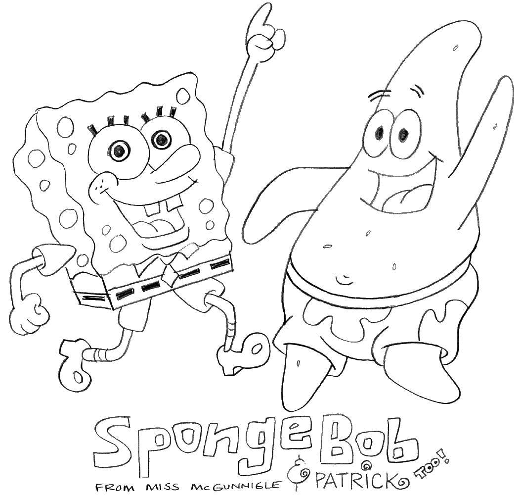 Coloring Spongebob and Patrick. Category Spongebob. Tags:  cartoons, spongebob, Patrick, friends.