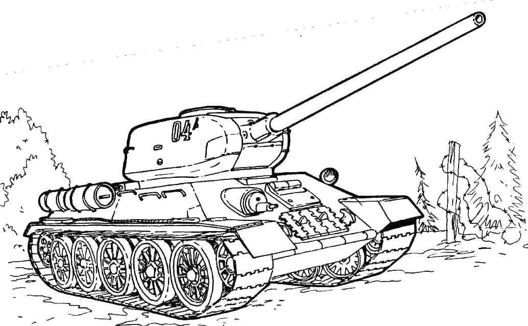 Название: Раскраска Танк 04. Категория: танки. Теги: танки, война, военная техника.