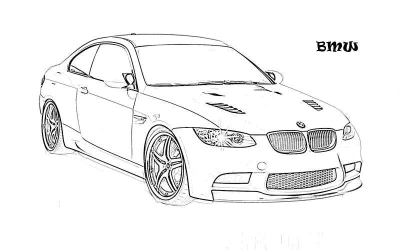 Coloring BMW car. Category Machine . Tags:  Transport, car.