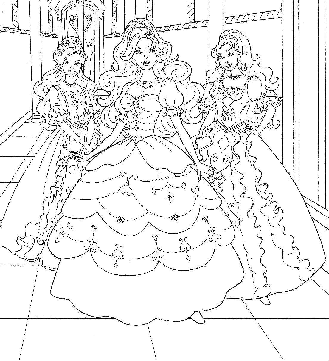 Название: Раскраска Барби три мушкетера. Категория: Барби. Теги: барби, принцесса.