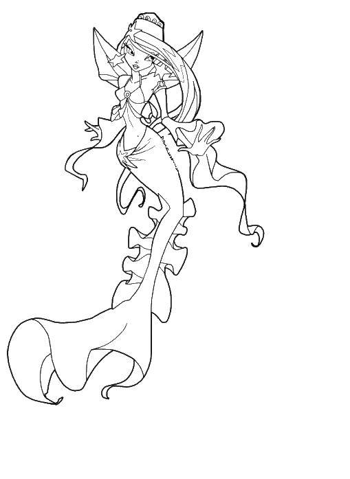 Coloring Bloom mermaid winx. Category Winx. Tags:  BLOOM, Fairy, Winx.