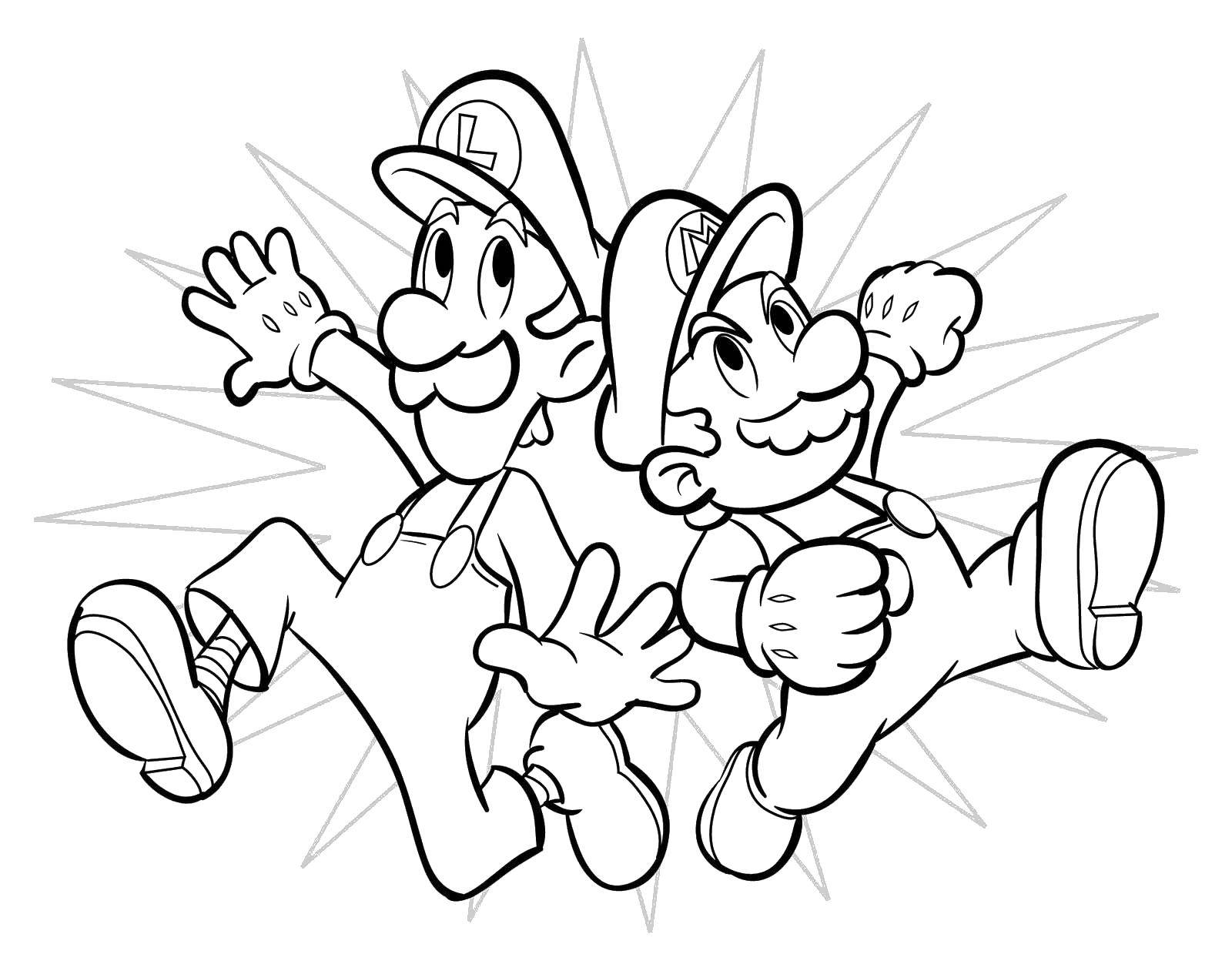 Coloring Friendly Mexican Mario brothers. Category For boys . Tags:  Games, Mario.