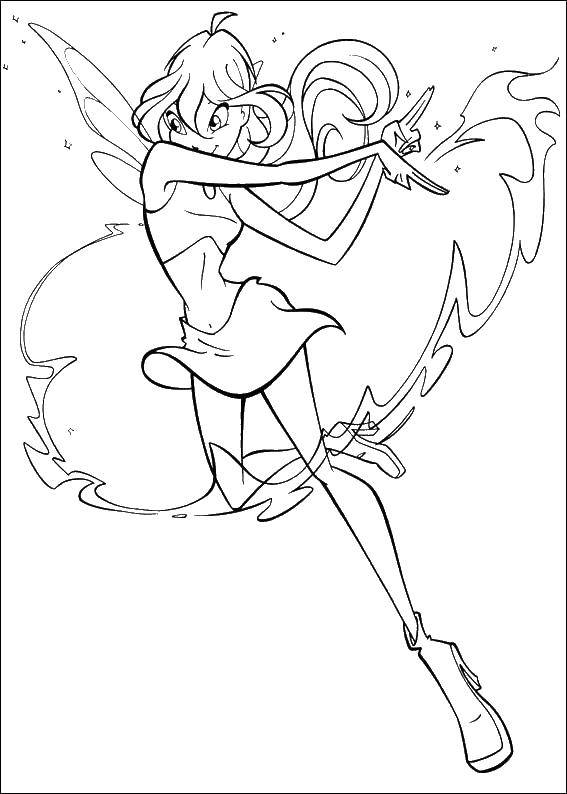 Coloring Fairy bloom. Category Winx. Tags:  fairies, Winx, bloom.