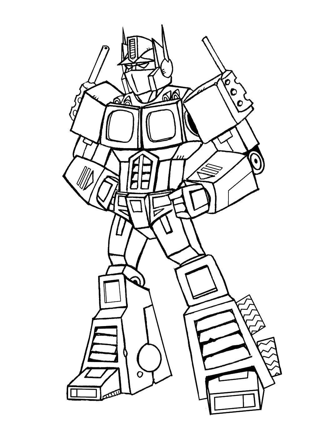 Coloring Terrible robot. Category For boys . Tags:  Robot.