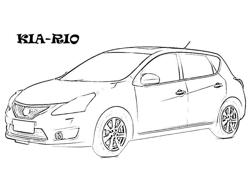 Название: Раскраска Kia rio. Категория: Машины. Теги: Kia Rio, машина.
