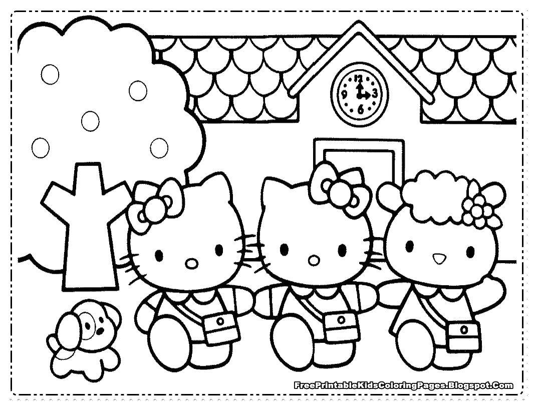 Coloring Kitty with her friends. Category For girls. Tags:  Hello Kitty.