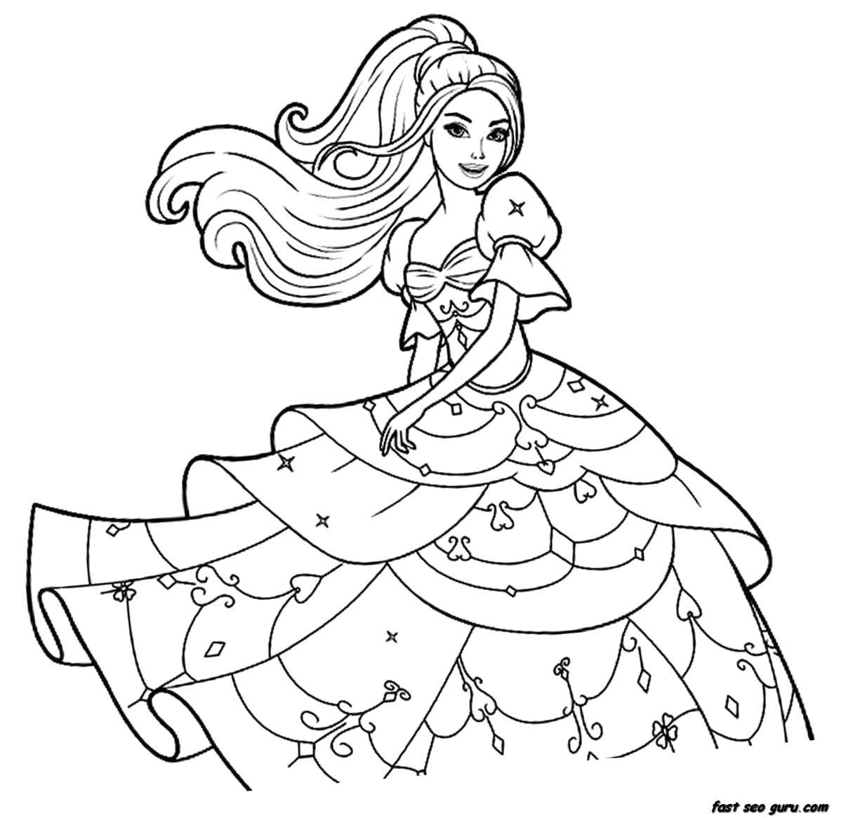Название: Раскраска Красивейшее бальное платье. Категория: Для девочек. Теги: Одежда, платье.
