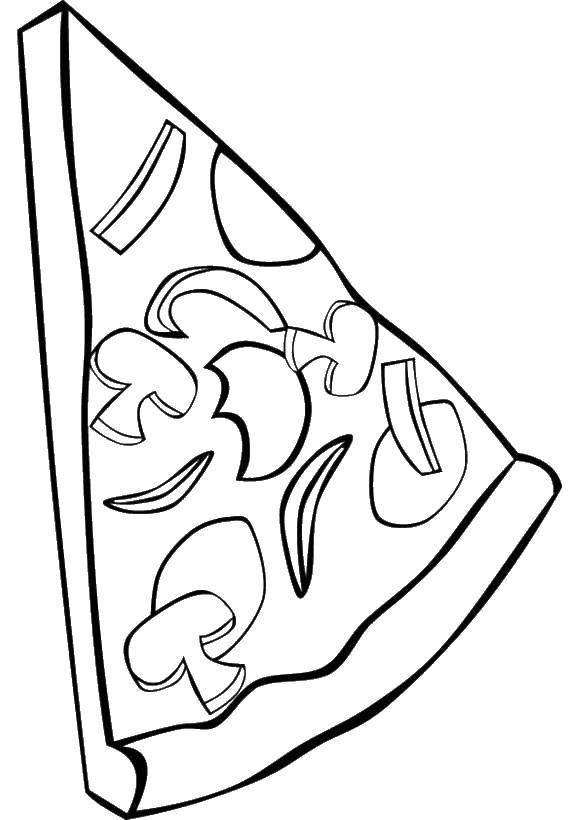 Coloring A slice of pizza. Category the food. Tags:  food, pizza.